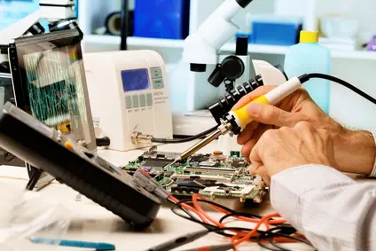 Repair of printed circuit boards in the radio laboratory